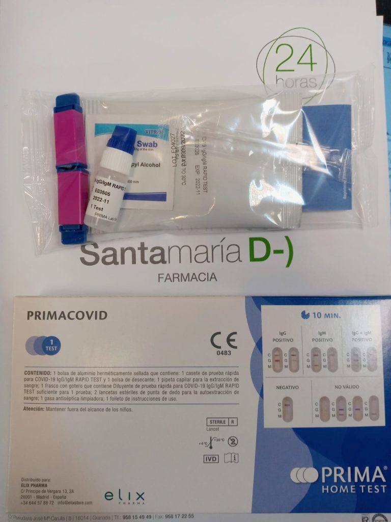 test rápido de coronavirus en Farmacia Santamaría