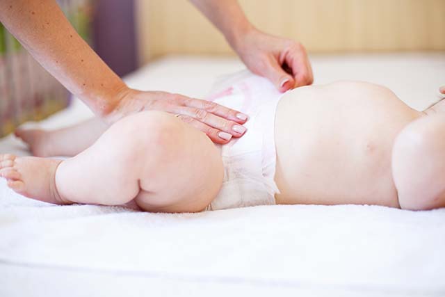 dermatitis de pañal en un bebé